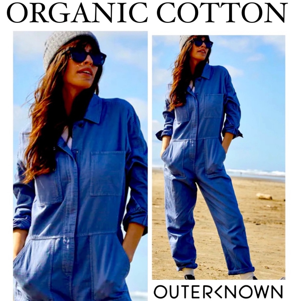OUTERKNOWN Station Jumpsuit In Color Blue - Organic Cotton - Organic Clothing 💙